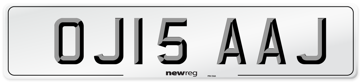 OJ15 AAJ Number Plate from New Reg